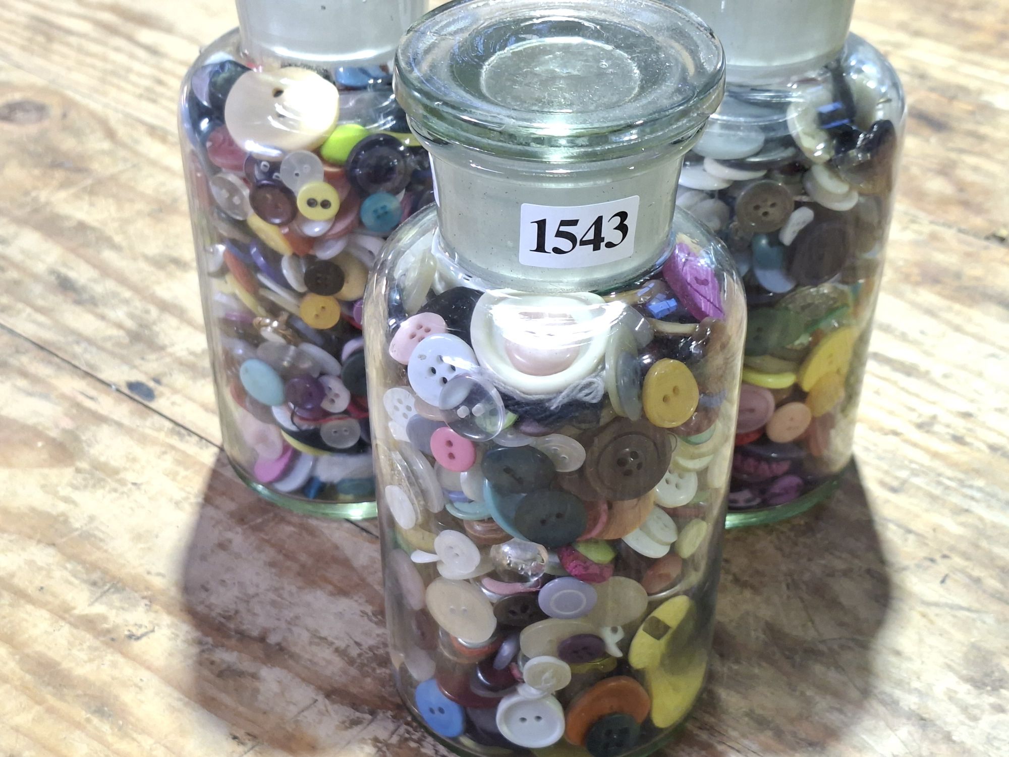 Vintage Buttons In Jars