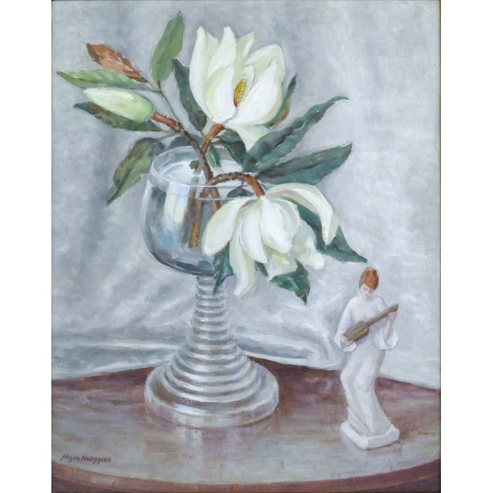 Myra Wiggins ''Magnolia'' (Rhythm) Oil on Masonite