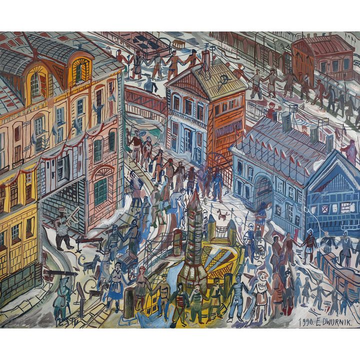 Edward Dwurnik | Łańcuch protestu, 1990