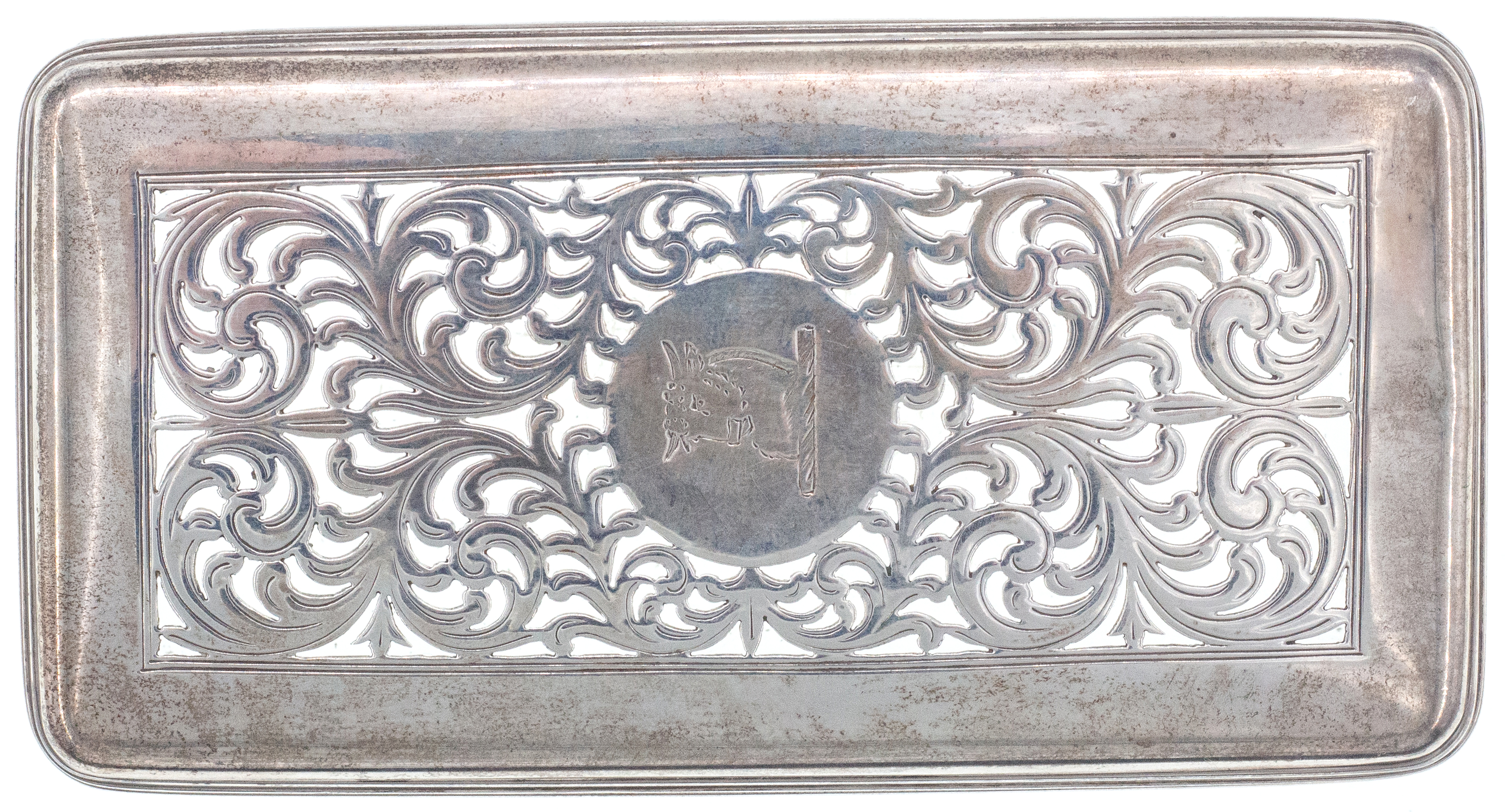 Great Britain, Queen Anne Silver & Glass Pot Pouri Case, 1740s, VGC
