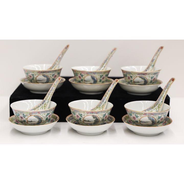 Set 6 Chinese Zui Jing Tang Zhi Soup Bowl Sets
