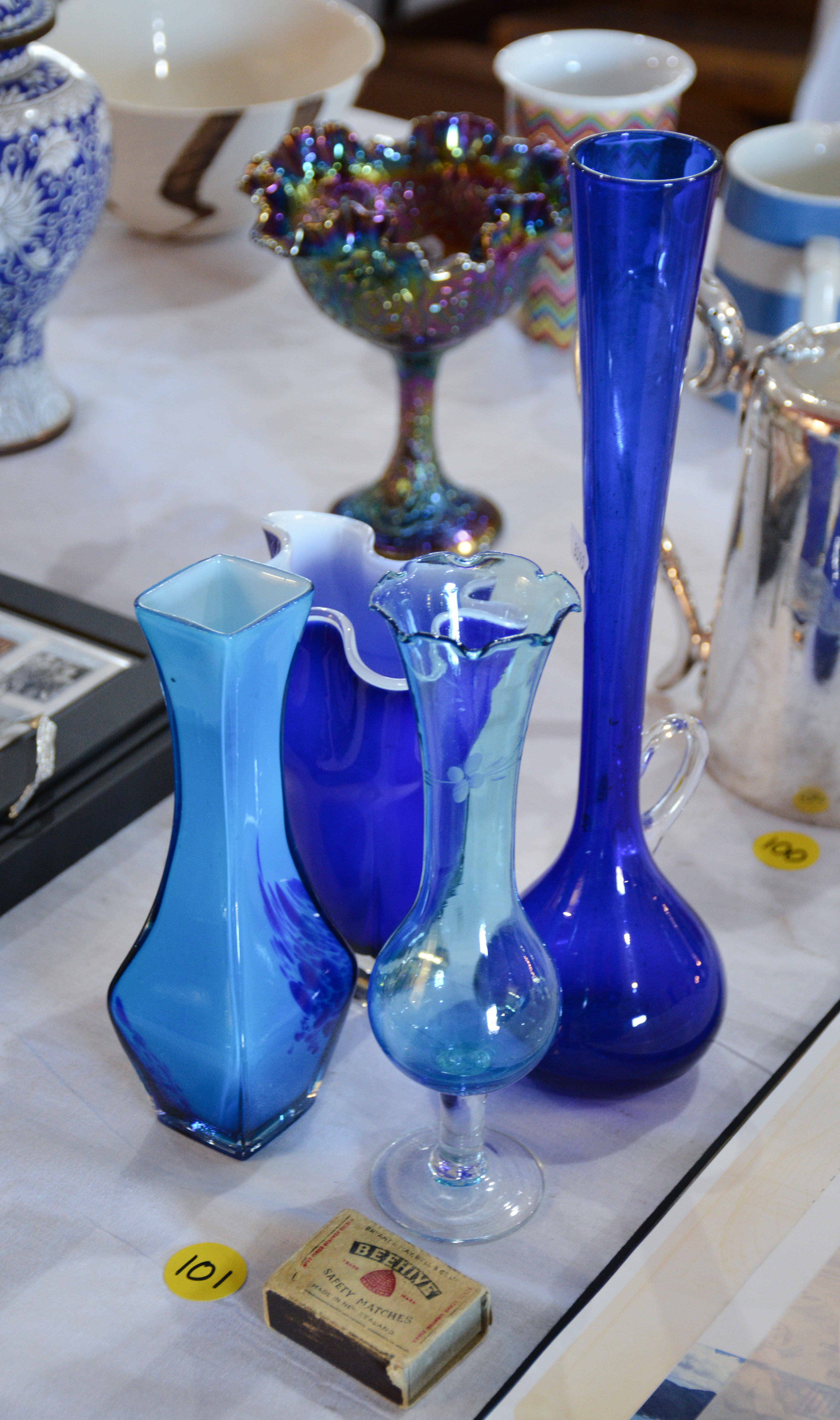 Blue Glass Vases x 4 — NZ auction result
