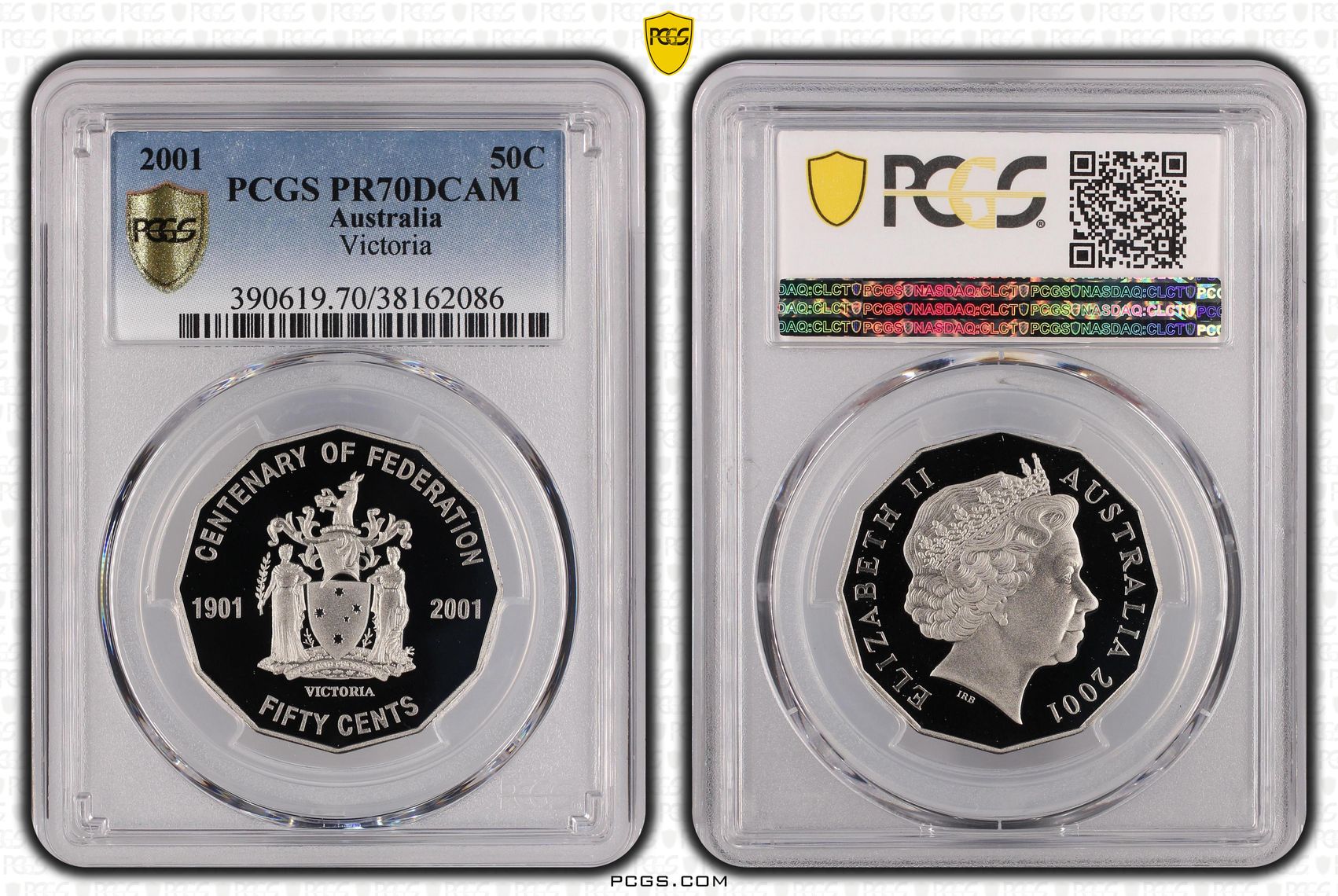 287 · 2001 Australia Fifty Cent, 50c Victoria PCGS - PR70DCAM POP 32/0 -086