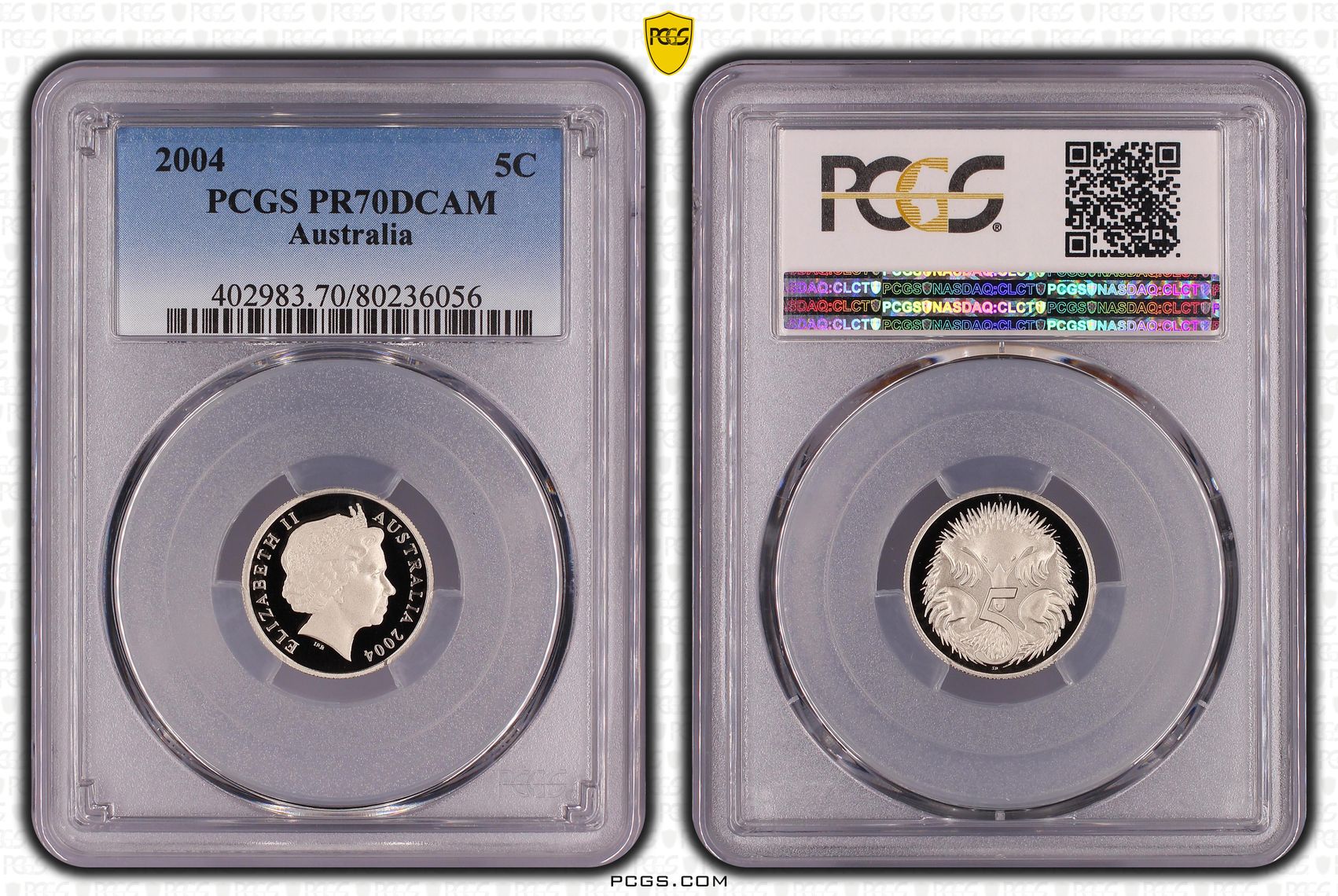 81 · 2004 Australia Five Cent, 5c PCGS - PR70DCAM POP 10/0 -056