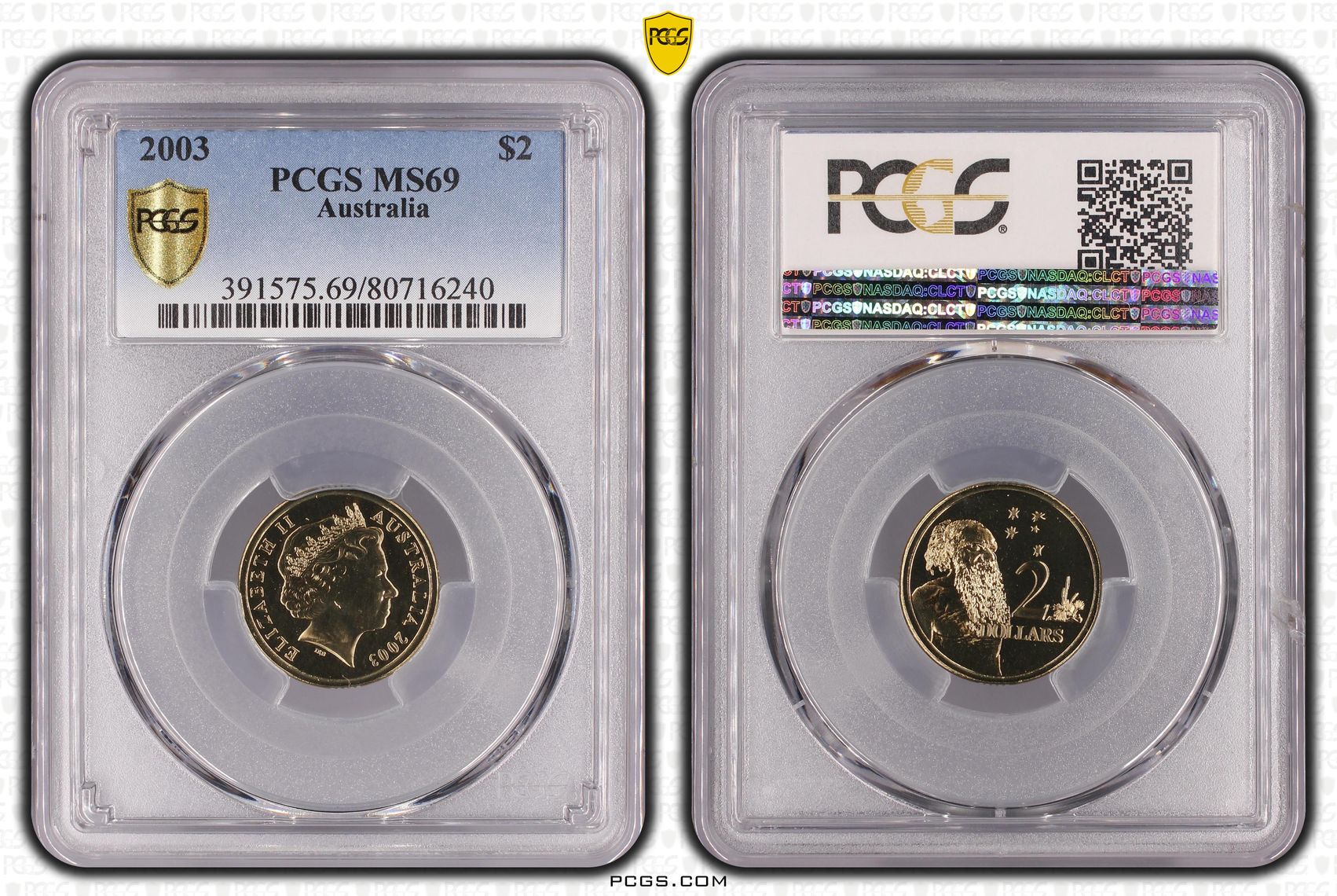 2003 Australia Two Dollar, $2 PCGS - MS69 -240