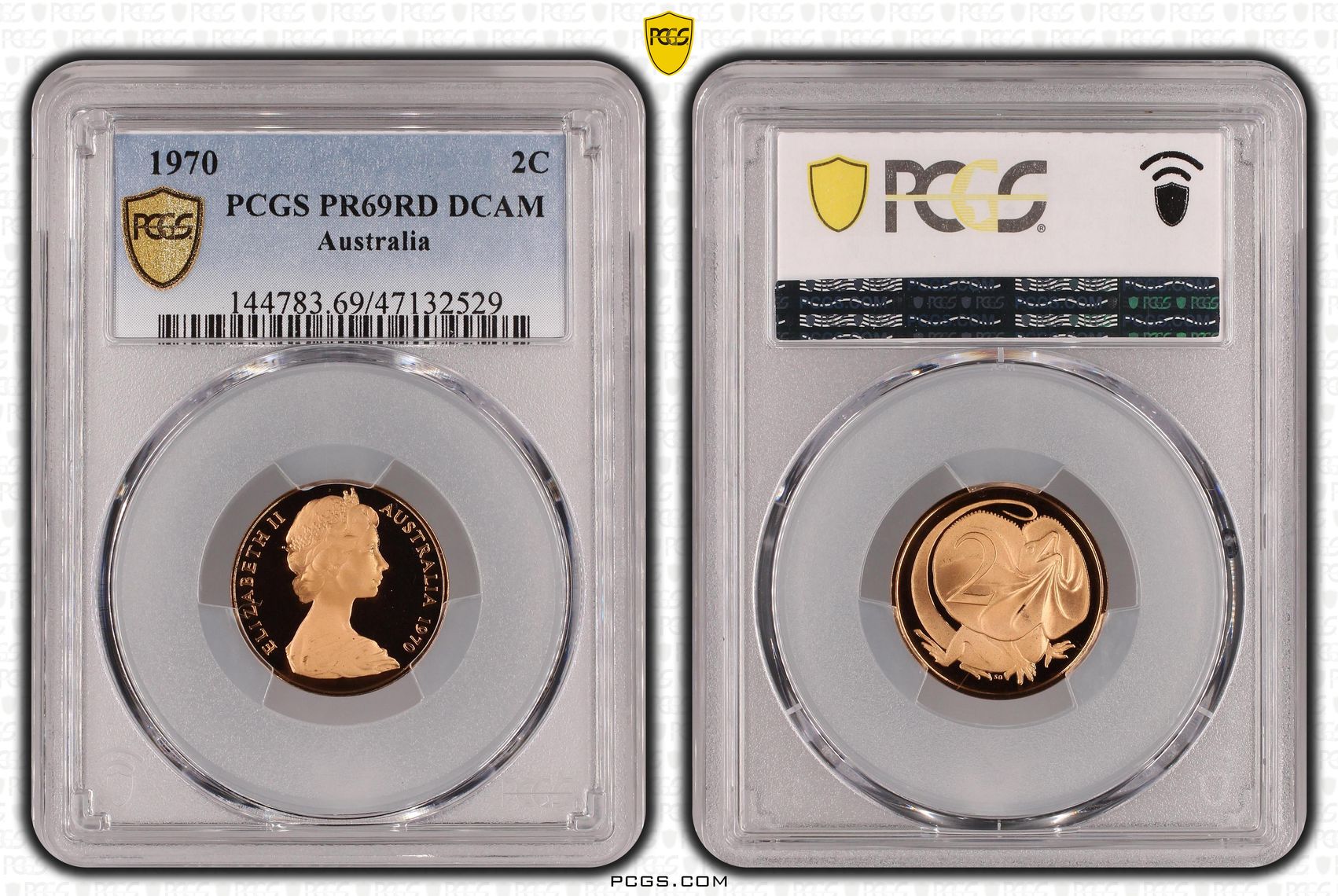 Elizabeth II, Two Cent, 1970, PCGS PR69DCAM