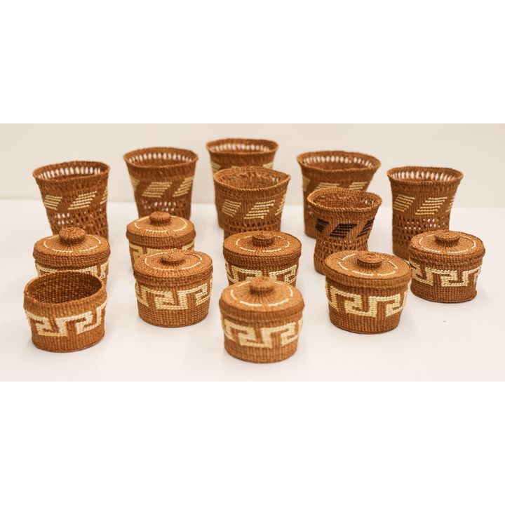 14pc Tsimshian Assorted Indian Baskets
