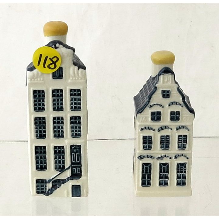 2 DELFT KLM BOLS LIQUOR CONTAINERS.