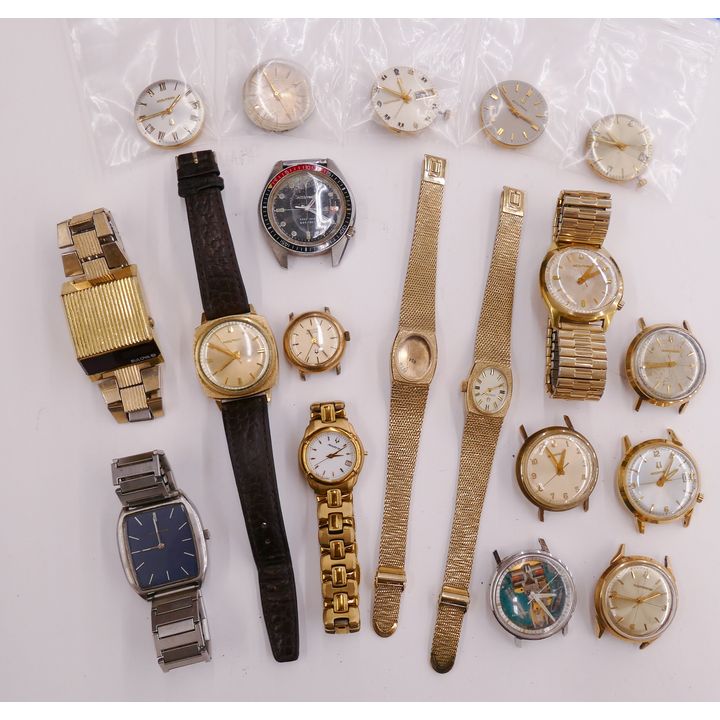 Group Accutron Watches and Parts. Includes Spaceview Watch and Bulova Computron. Not tested.