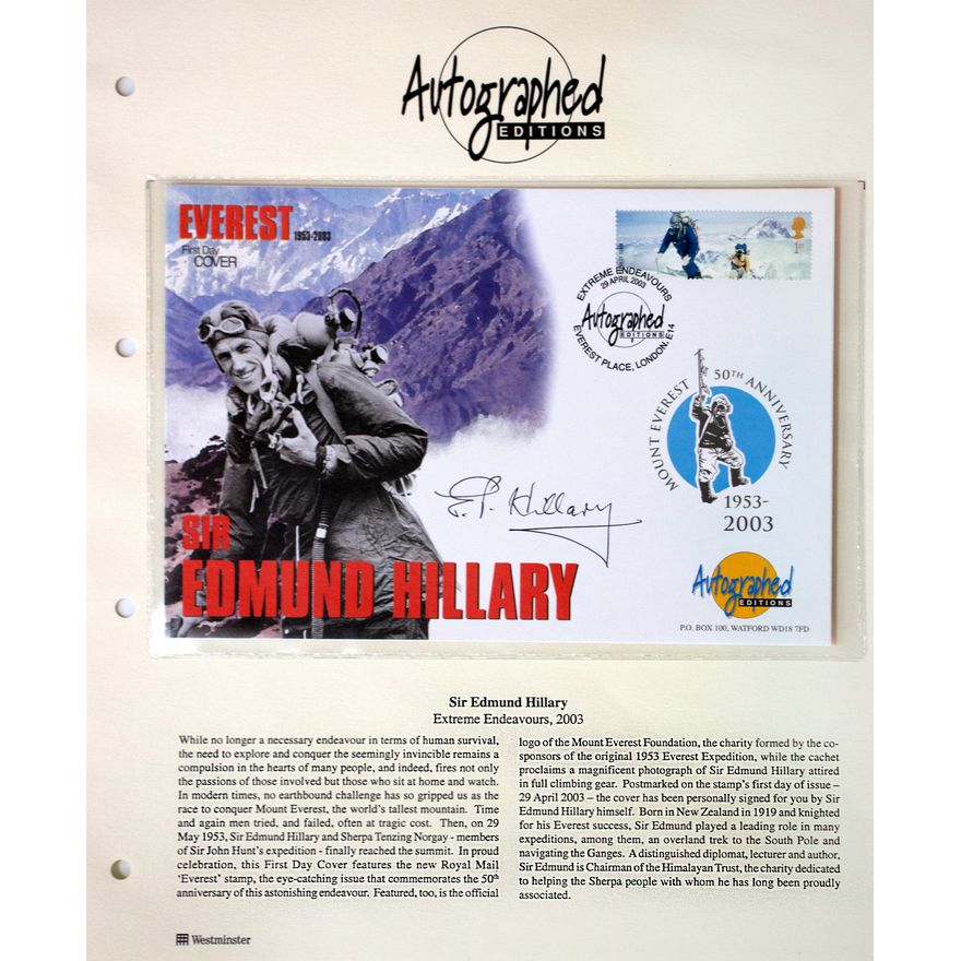FIRST DAY COVER - EVEREST 1953-2003 [signed], Extreme Endeavours, 2003.