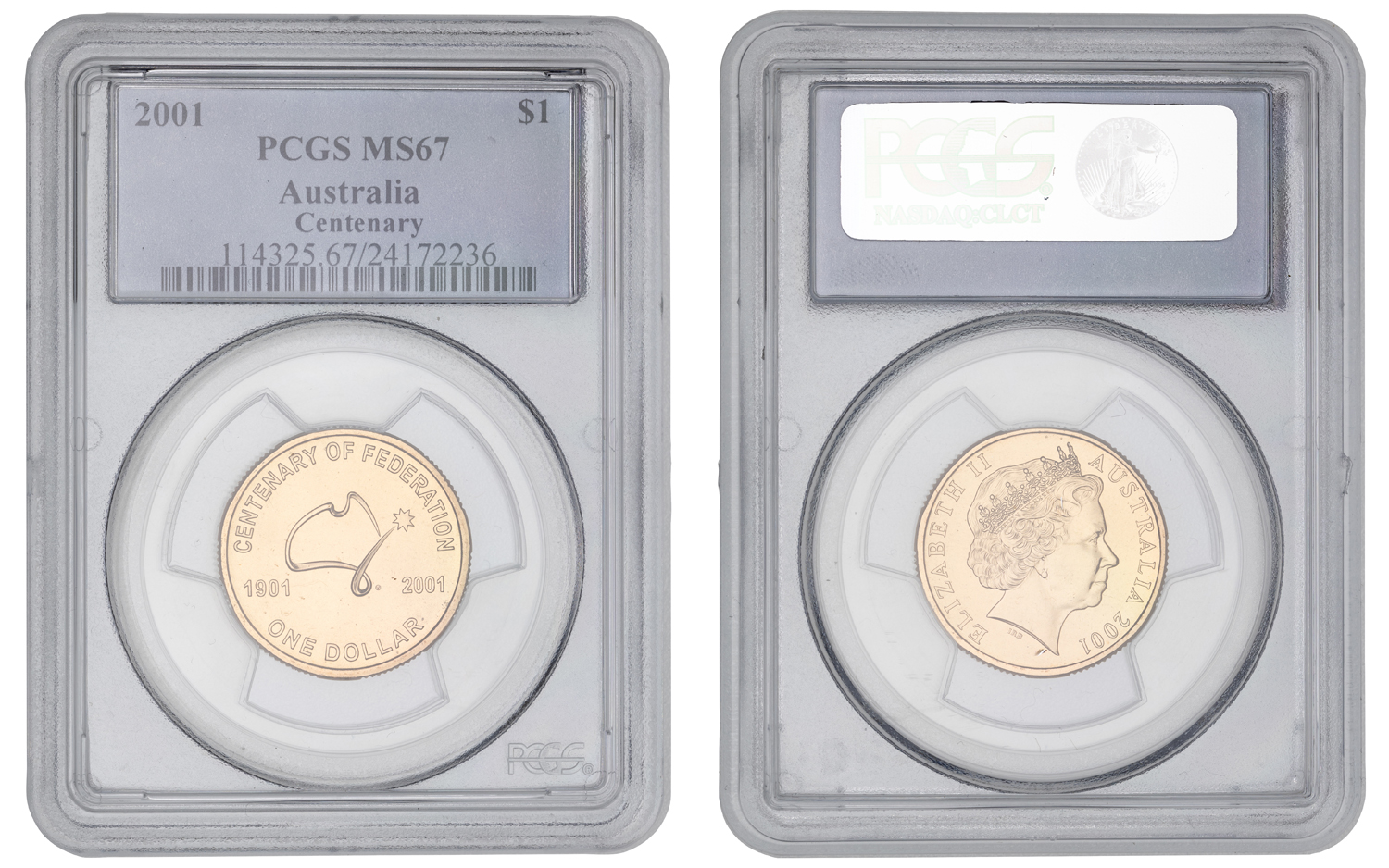 Elizabeth II, Centenary of Federation, One Dollar, 2001, PCGS MS67