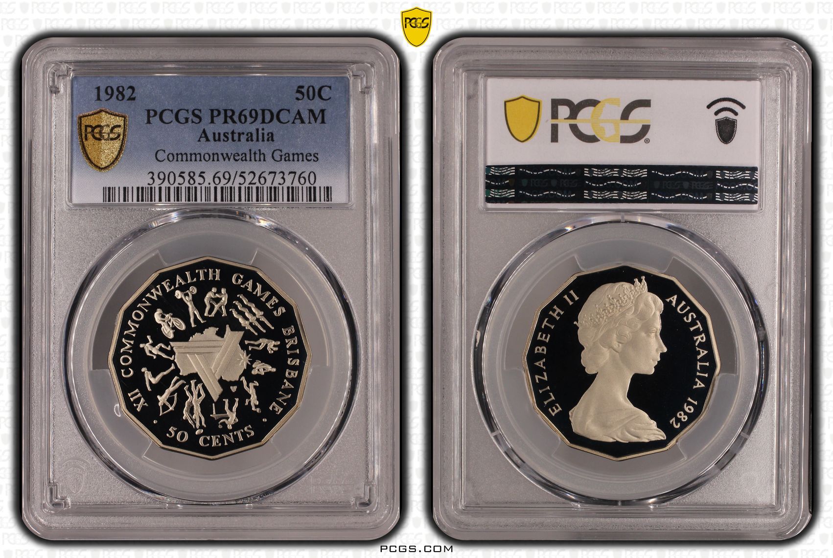 Commonwealth Games, Fifty Cent, 1982, PCGS PR69DCAM