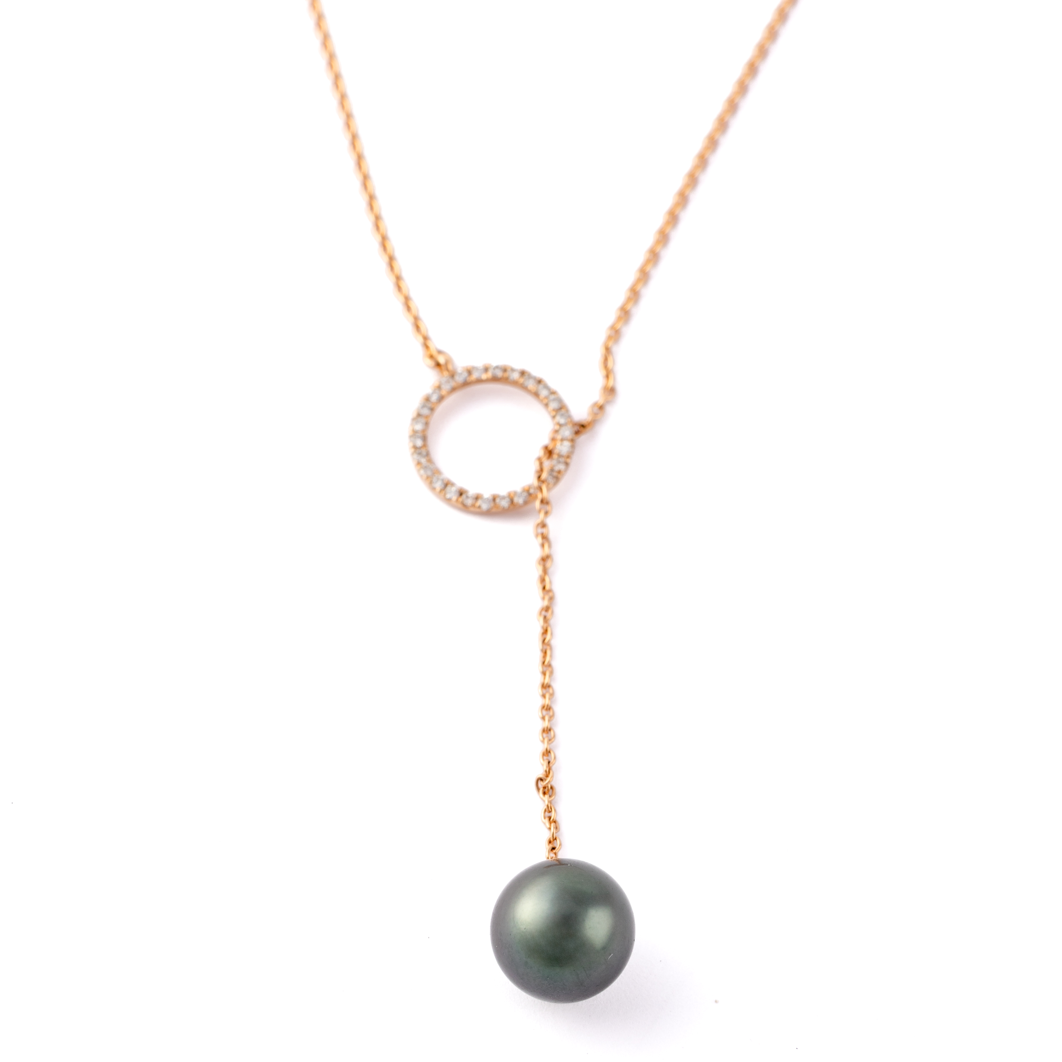 426 · Tahitian Pearl & Diamond Necklace 14ct