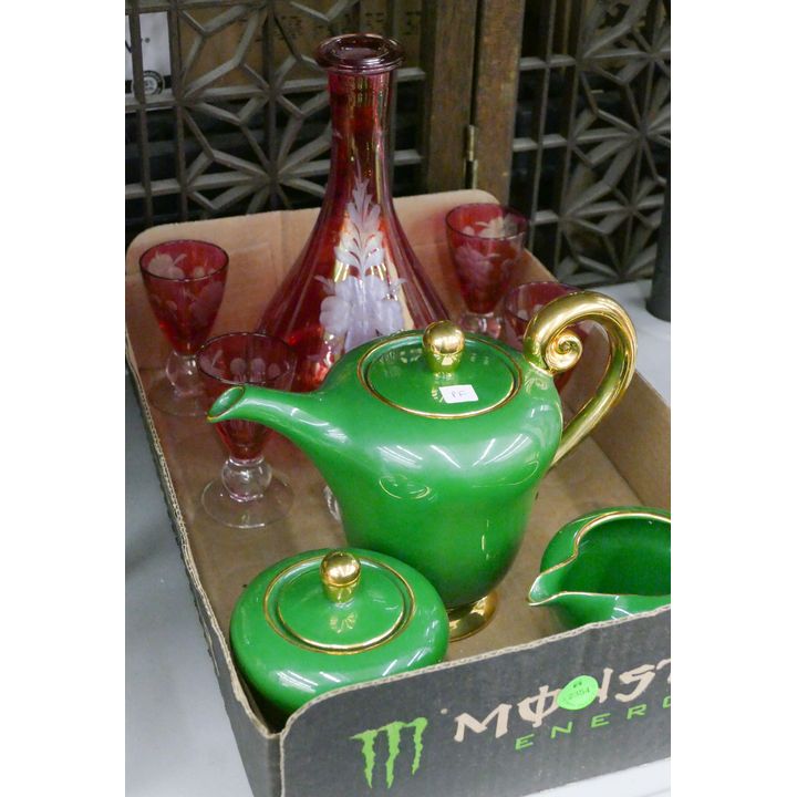 Box Green Porcelain Teaset etc.