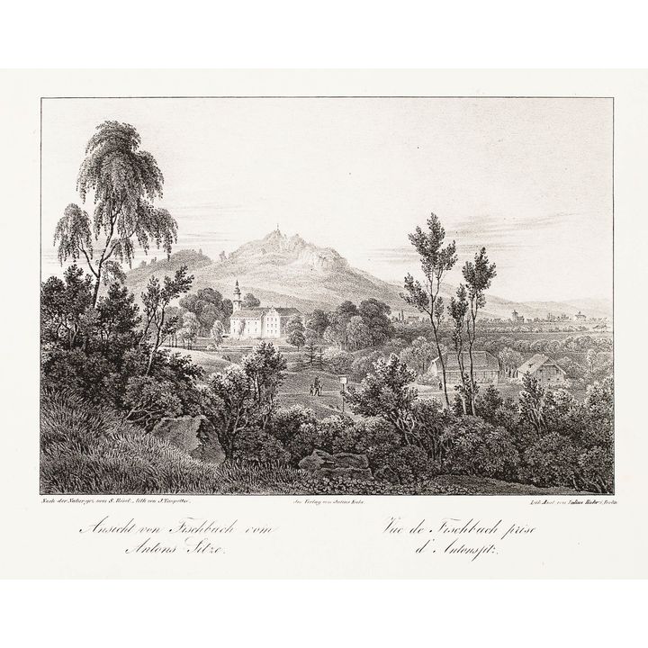 Friedrich Julius Tempeltei | Ansicht von Fischbach vom Antons Sitze. Vue de Fischbach prise d'Antonssitz.