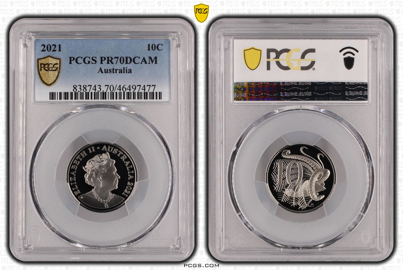 Ten Cent, 2021, Pcgs Pr70dcam
