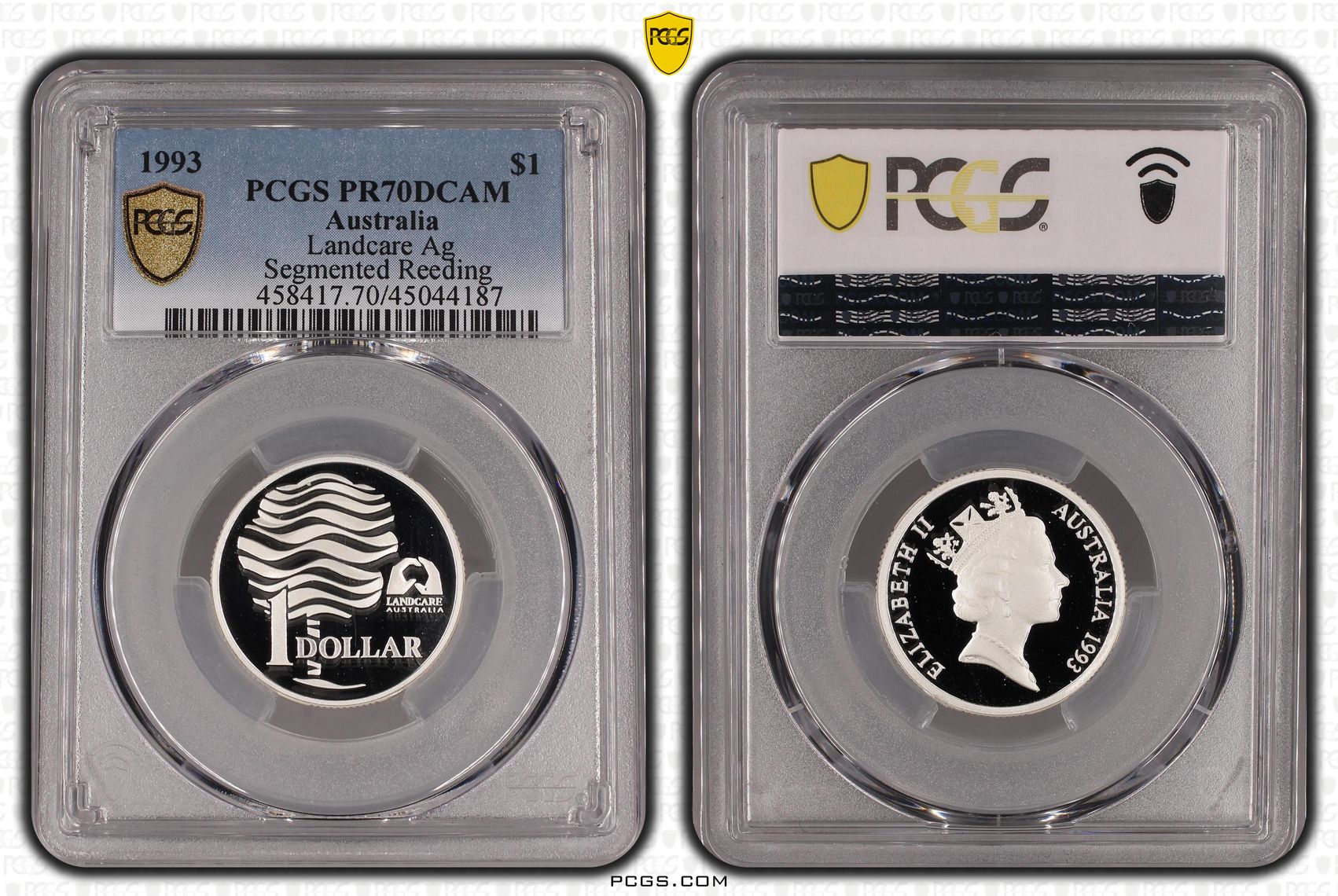 1993 Australia One Dollar, $1 Silver Landcare PCGS - PR70DCAM POP 21/0 -187