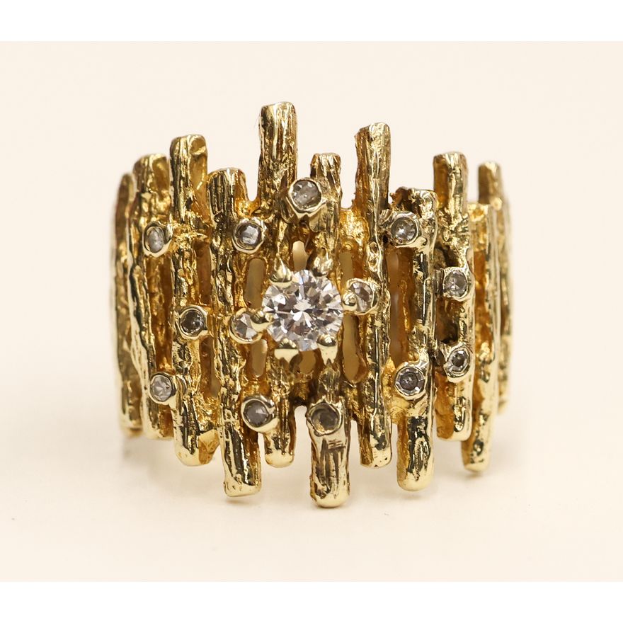 Modernist 16k Diamond Ring