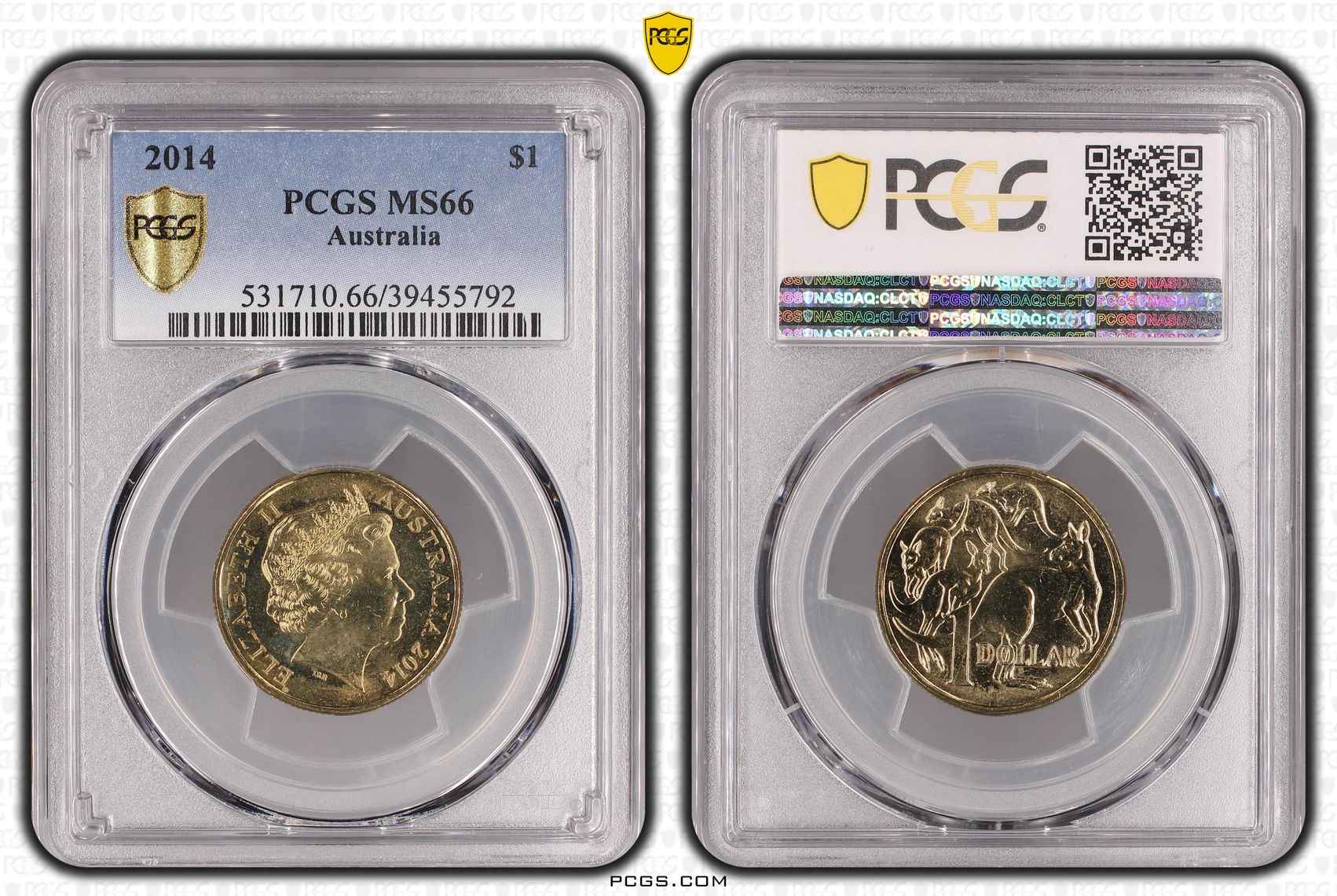 2014 Australia One Dollar, $1 PCGS - MS66 -792