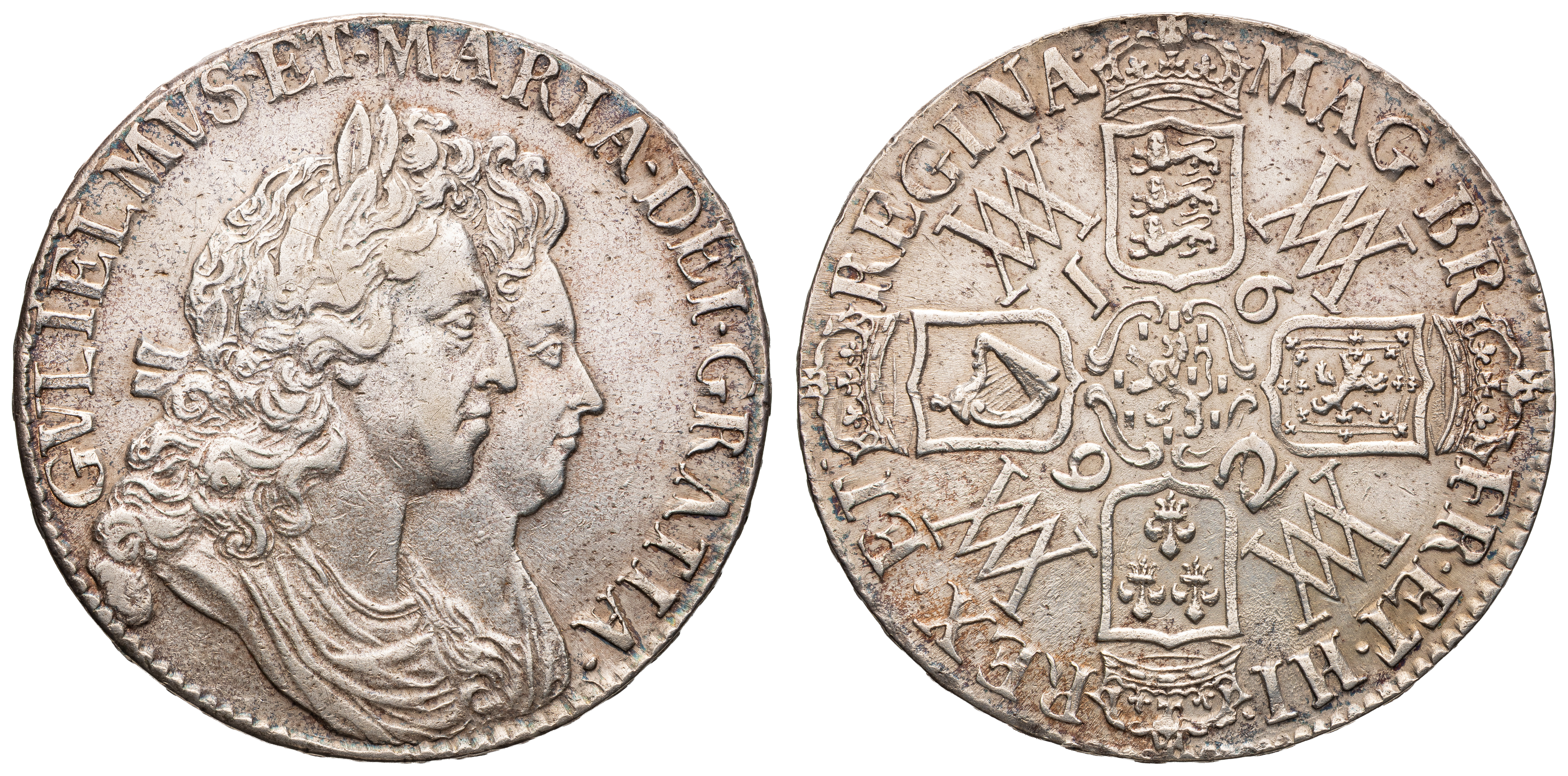 Great Britain, William & Mary, Crown, 1662, VF