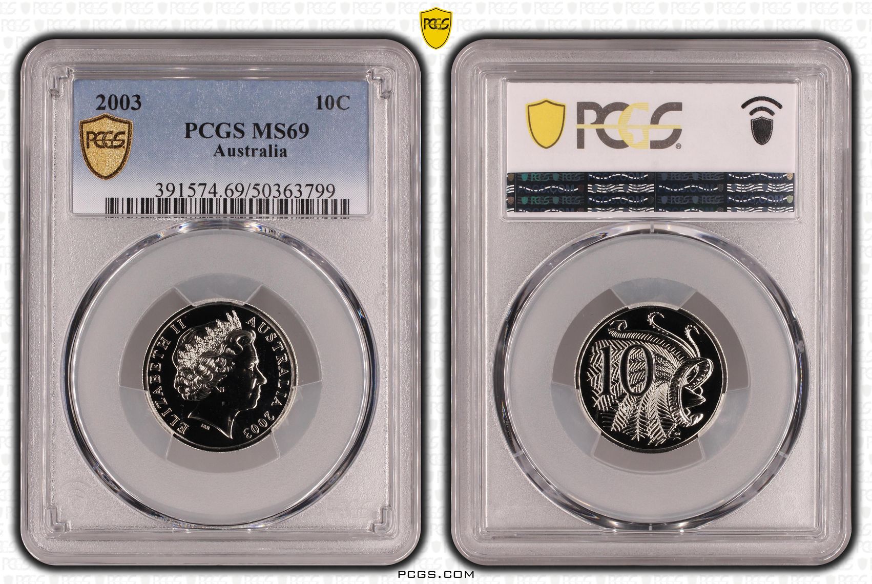 Ten Cent, 2003, PCGS MS69