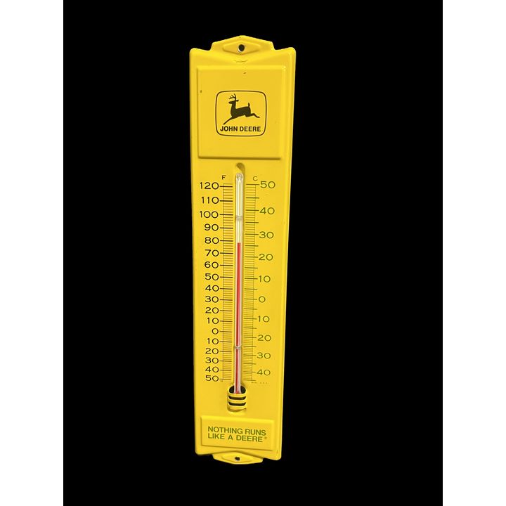 John Deere Tin Metal Thermometer