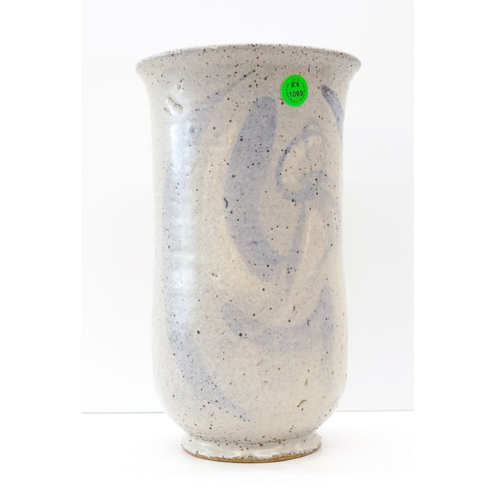 Ray Grimm Blue Glaze Decorated Stoneware Vessel 10''