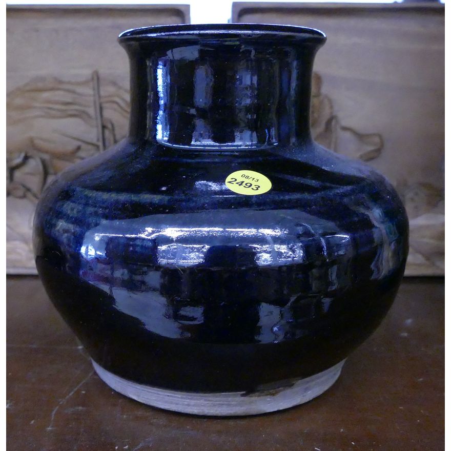 Antique Chinese Henan Black Jar- 7'