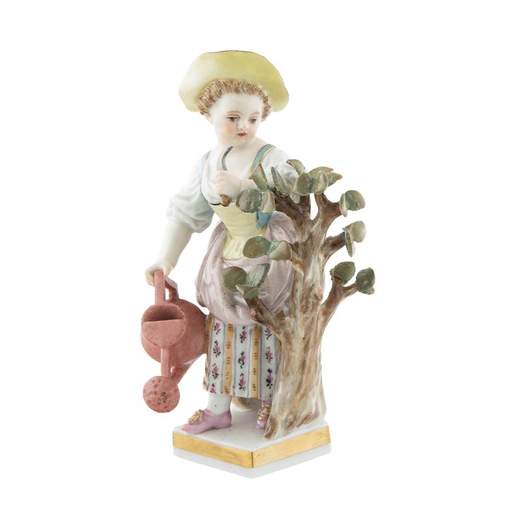 Figurka - Ogrodniczka z konewką, Miśnia, poł. XIX w.