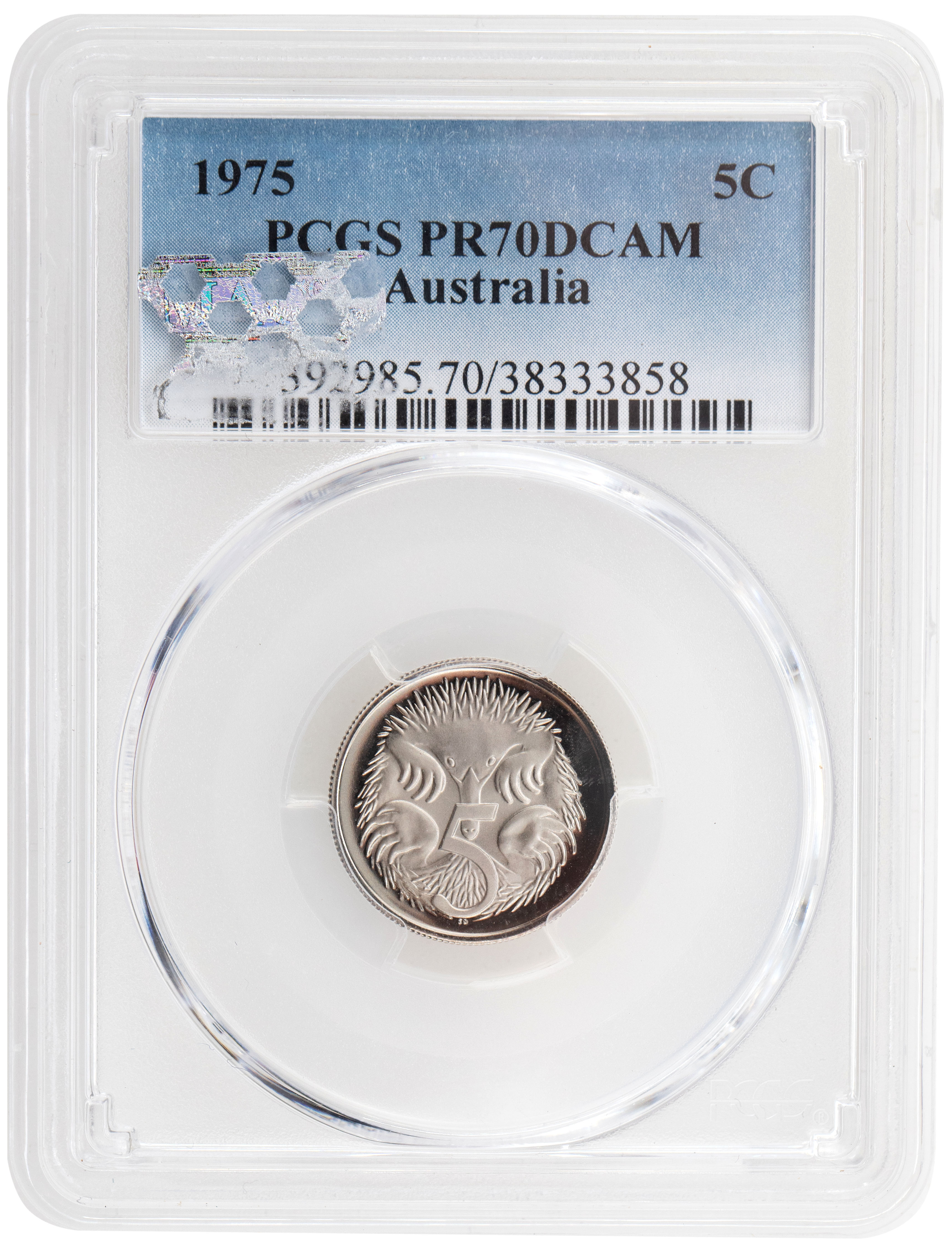 53 · 1975 Australia Five Cent, 5c PCGS - PR70DCAM POP 15/0 -858