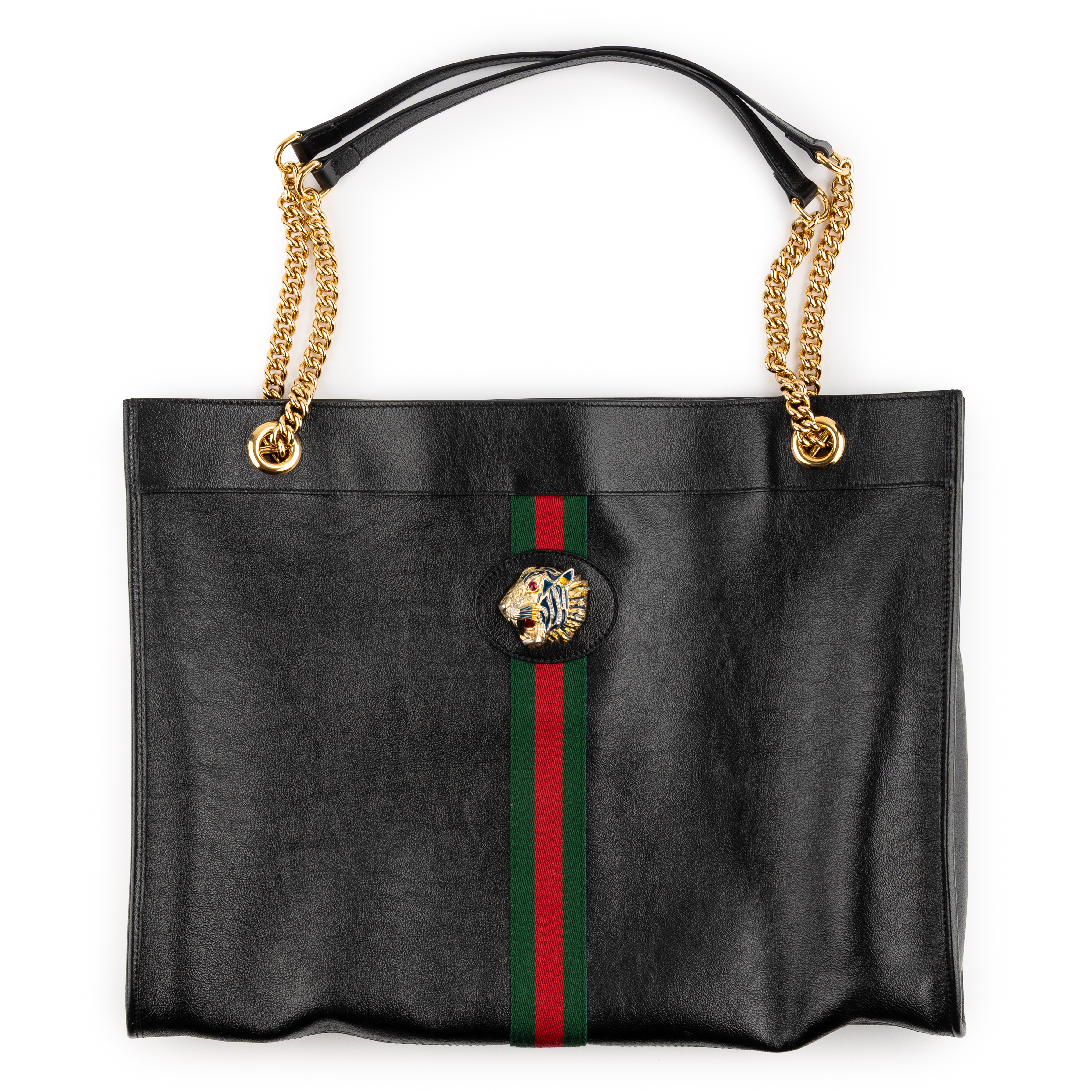 88 · Gucci 'Rajah' Large Black Leather Tote