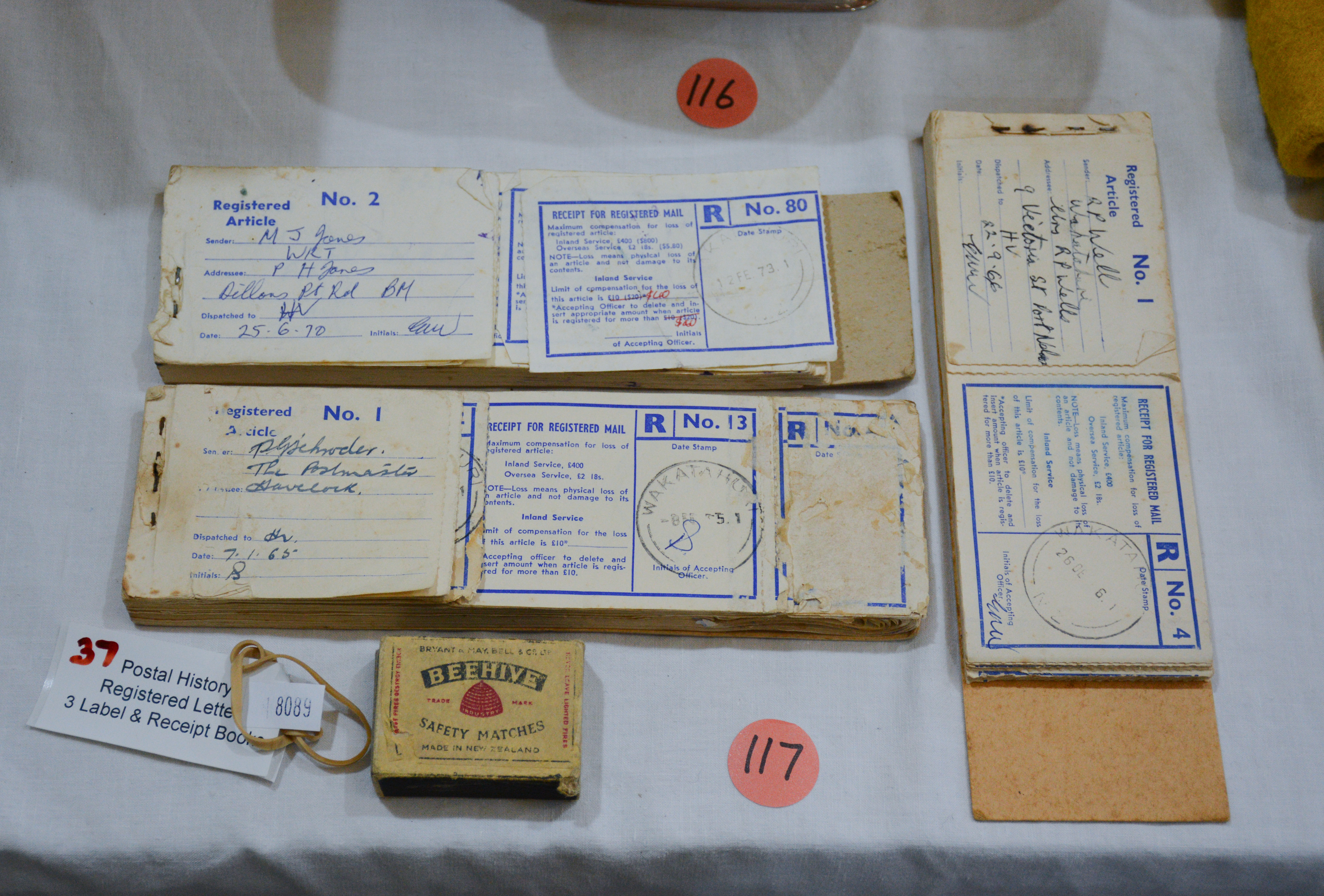 Registered Letter, Label and Receipt Books — NZ auction result
