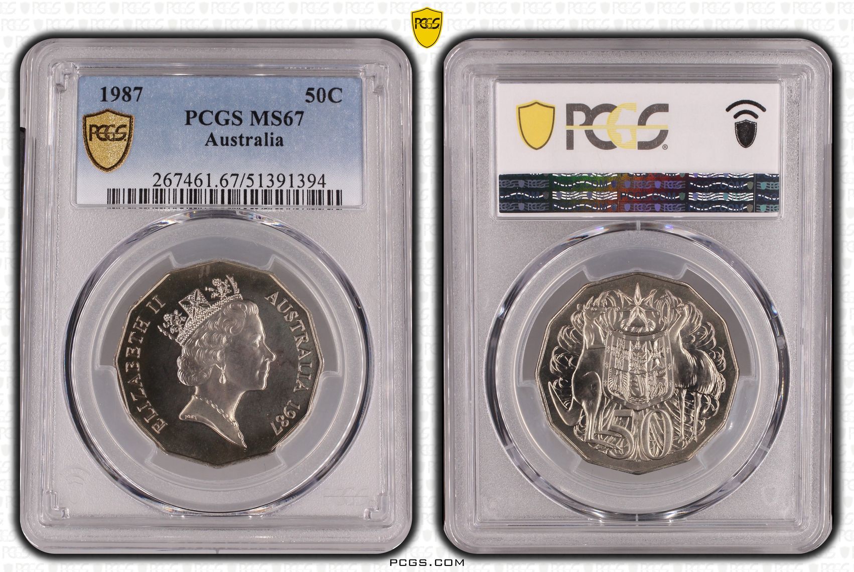 Fifty Cent, 1987, PCGS MS67