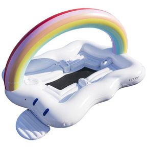 GIANT FUNBOY FLOATING 6 PERSON RAINBOW CLOUD ISLAND 1720FI