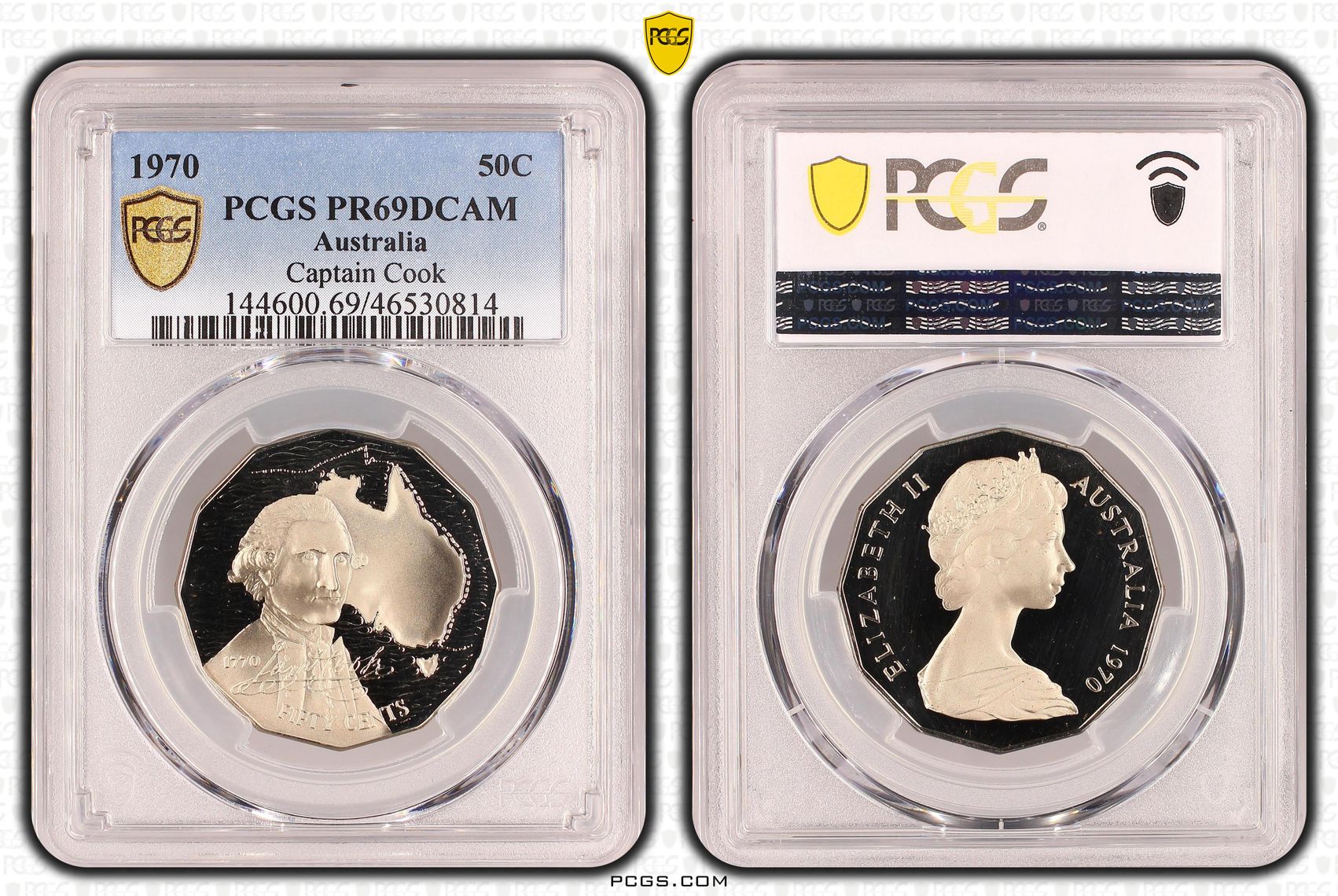 Captain Cook, Fifty Cent, 1970, PCGS PR69DCAM