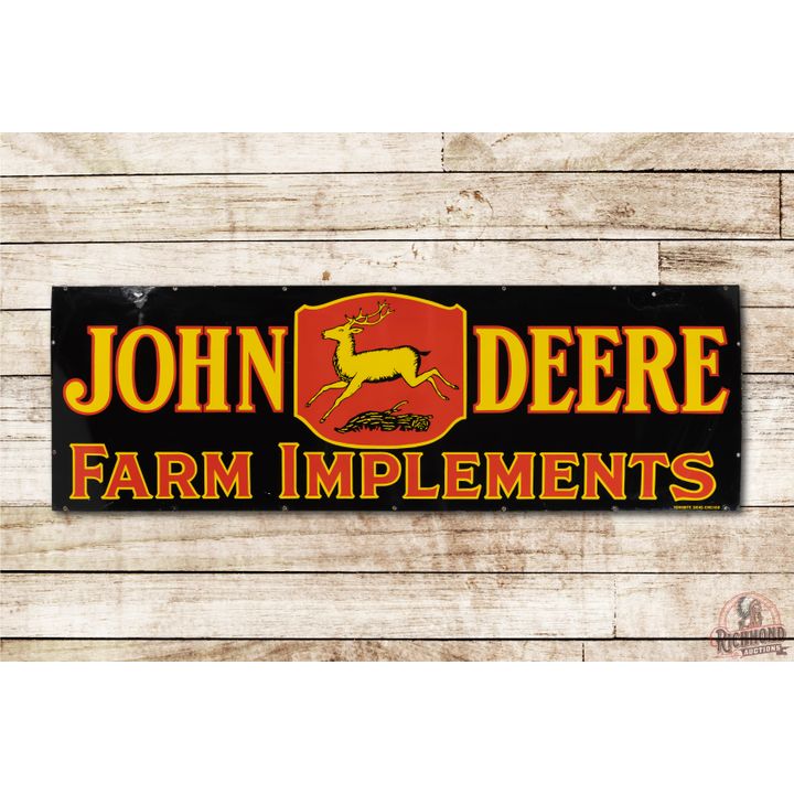 6' John Deere 4-Legged Logo Farm Implements Single Sided Porcelain Sign TAC 9