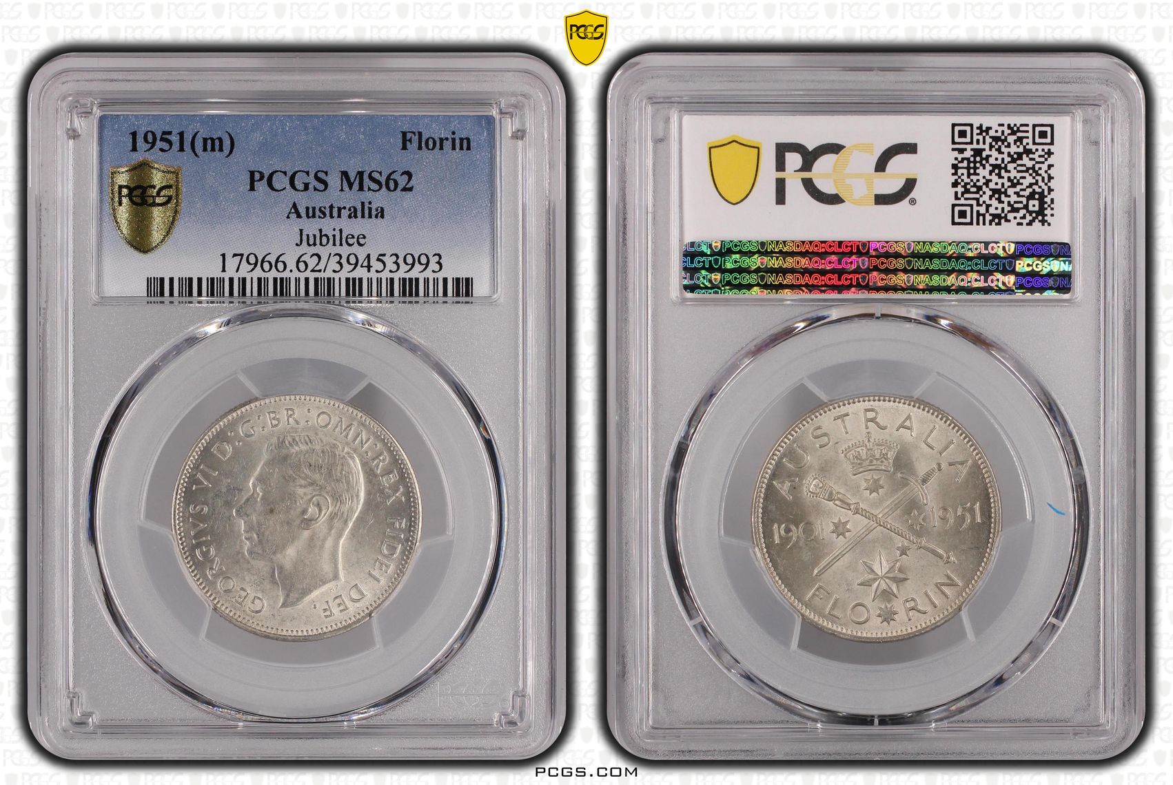 Jubilee, Florin, 1951(m), PCGS MS 62