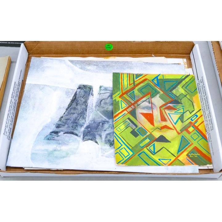 Box 6pc Neil Meitzler Casein Paintings on Paper
