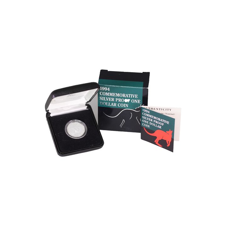 1994 Royal Australian Mint Silver Proof $1 One Dollar Coin - Box & COA