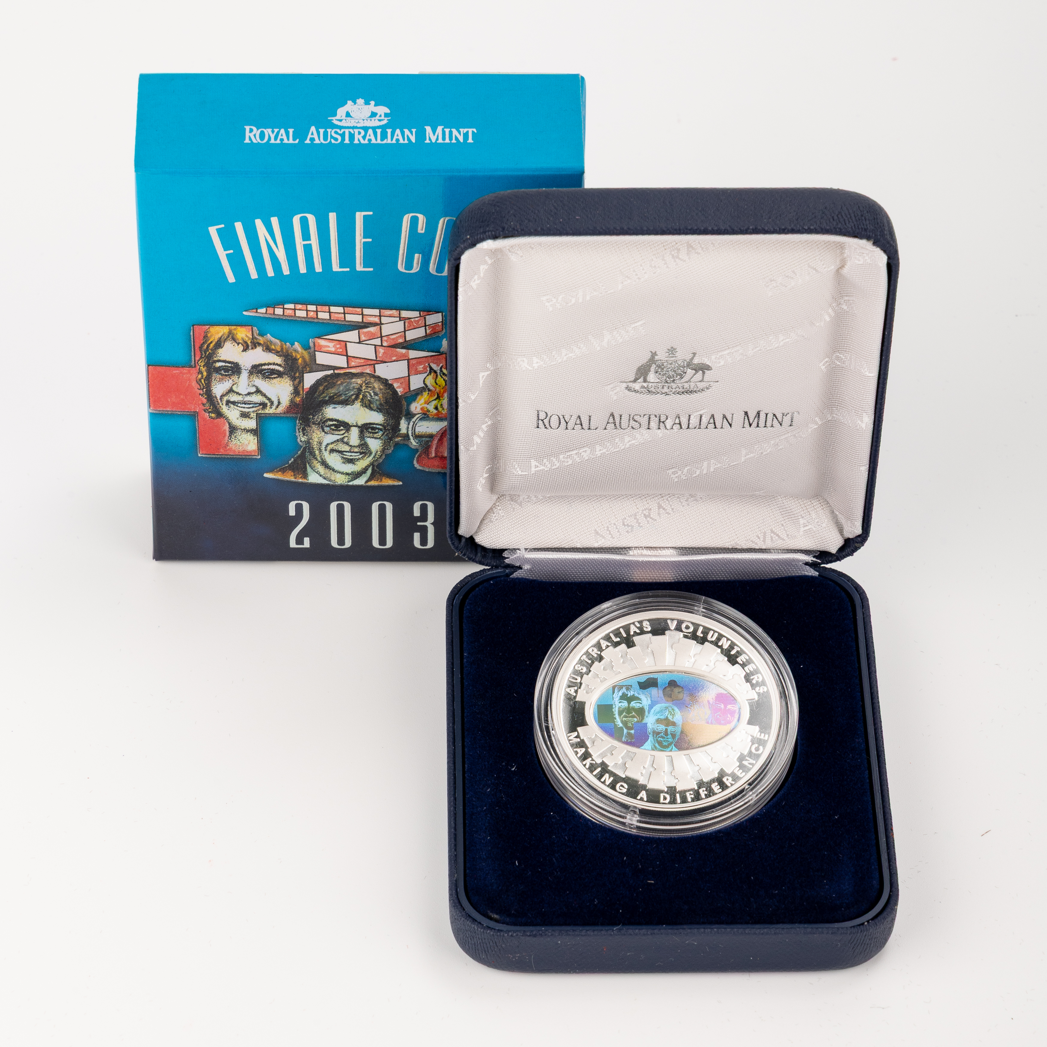 17 · Australia's Volunteers Holographic Silver Proof, Five Dollars, 2003