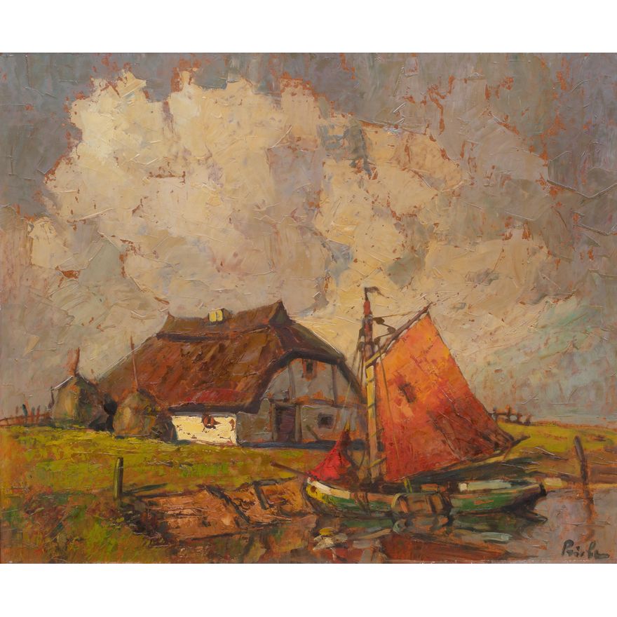 Rudolf Priebe | Łódź przed chatą