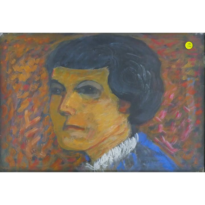 Charles Heaney ''Portrait'' Gouache on Paper Framed 17''x24''