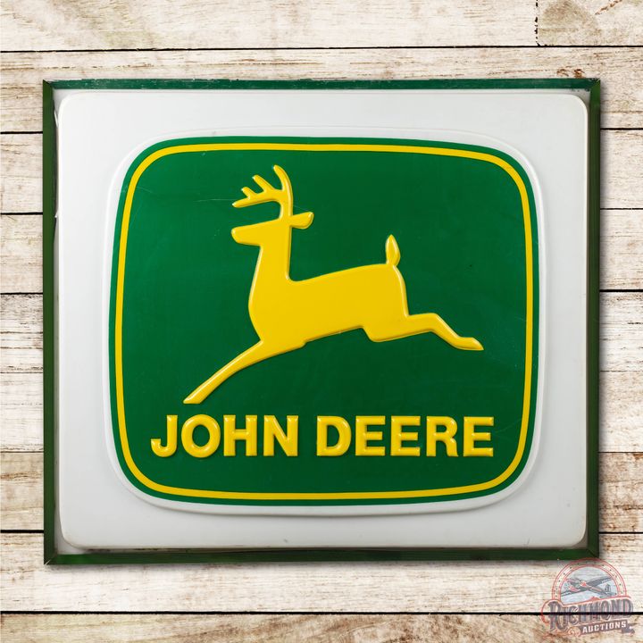 4' John Deere Lighted Dealership Sign w/ Leaping Deer