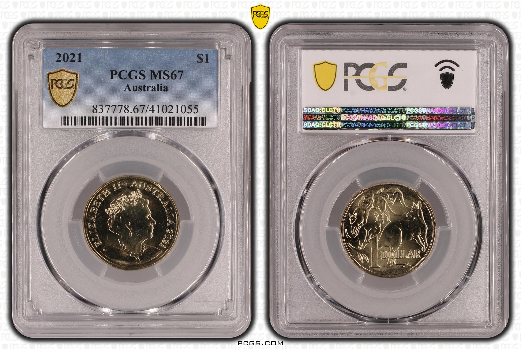 Elizabeth II, One Dollar, 2021, PCGS MS67