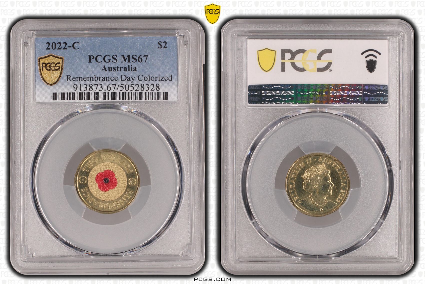 Remembrance Day Colorized, Two Dollar, 2022-C, PCGS MS67
