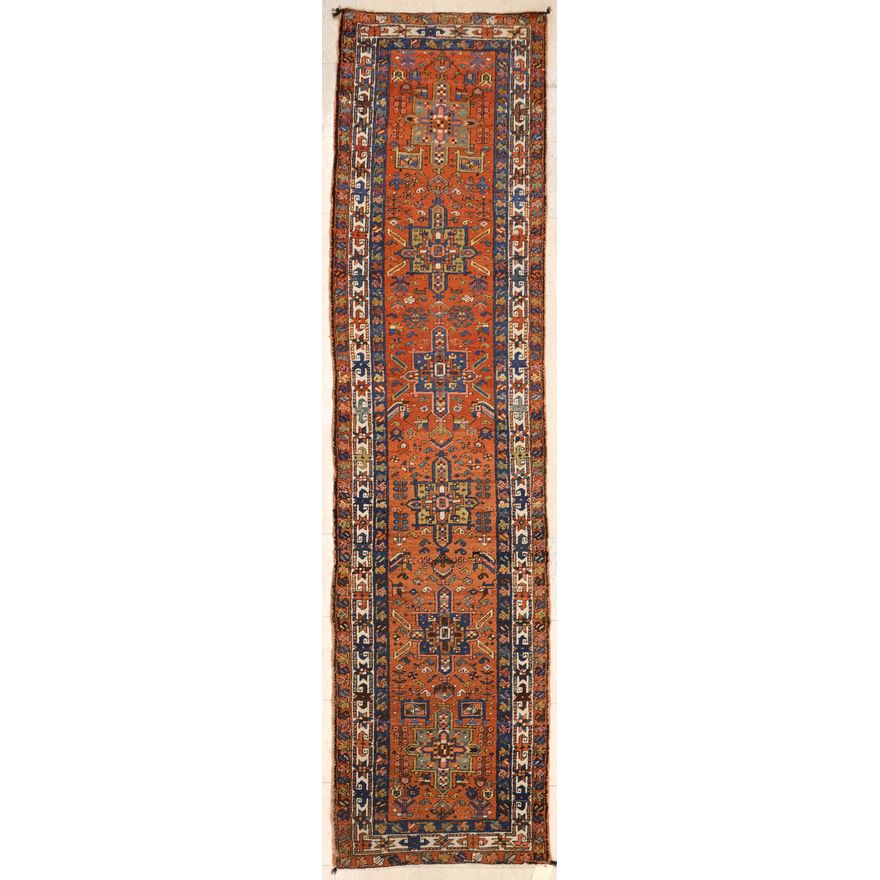 Antique Caucasian Star Oriental Runner Rug
