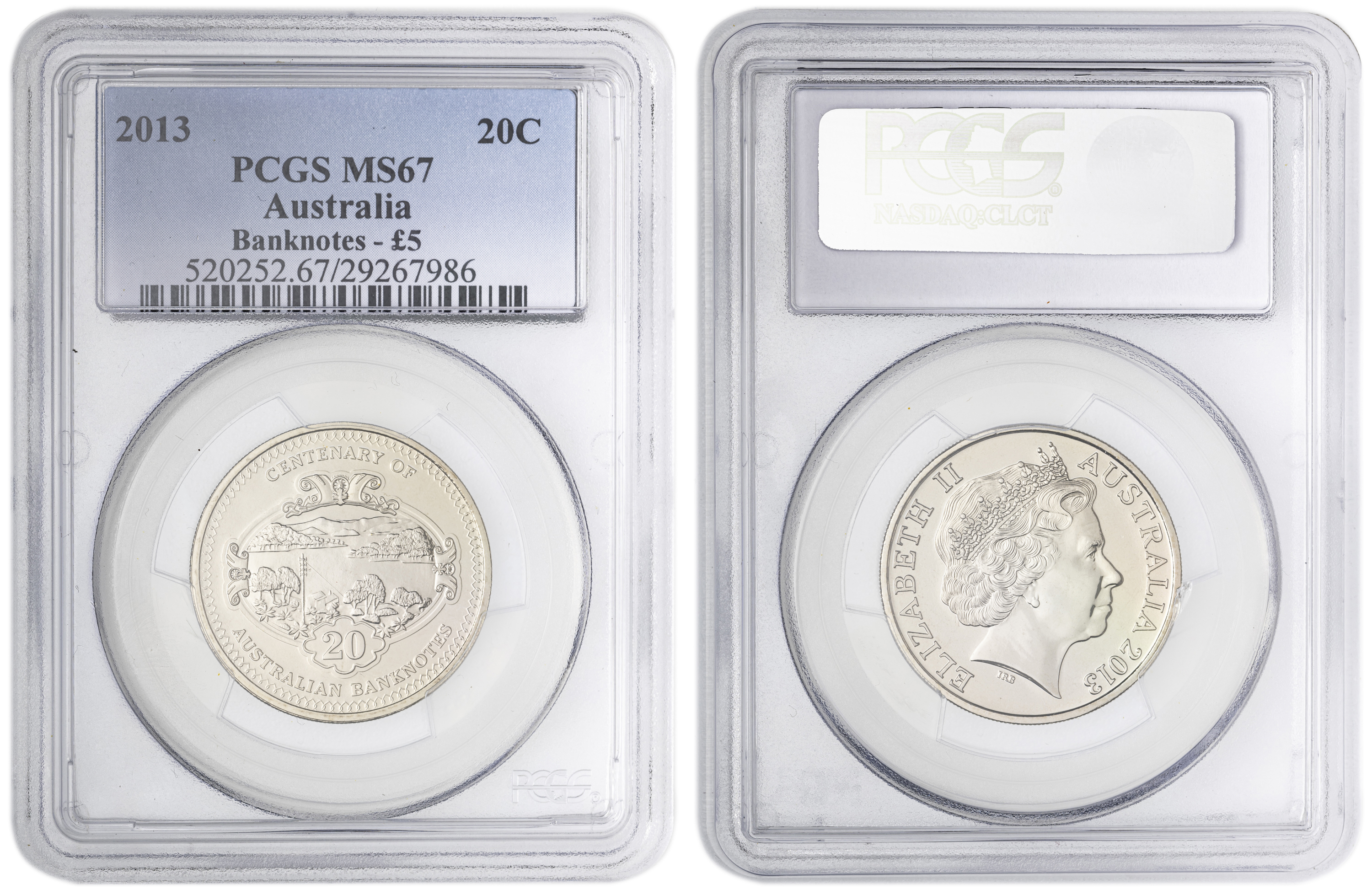 Banknotes, Twenty Cent, 2013, PCGS MS67