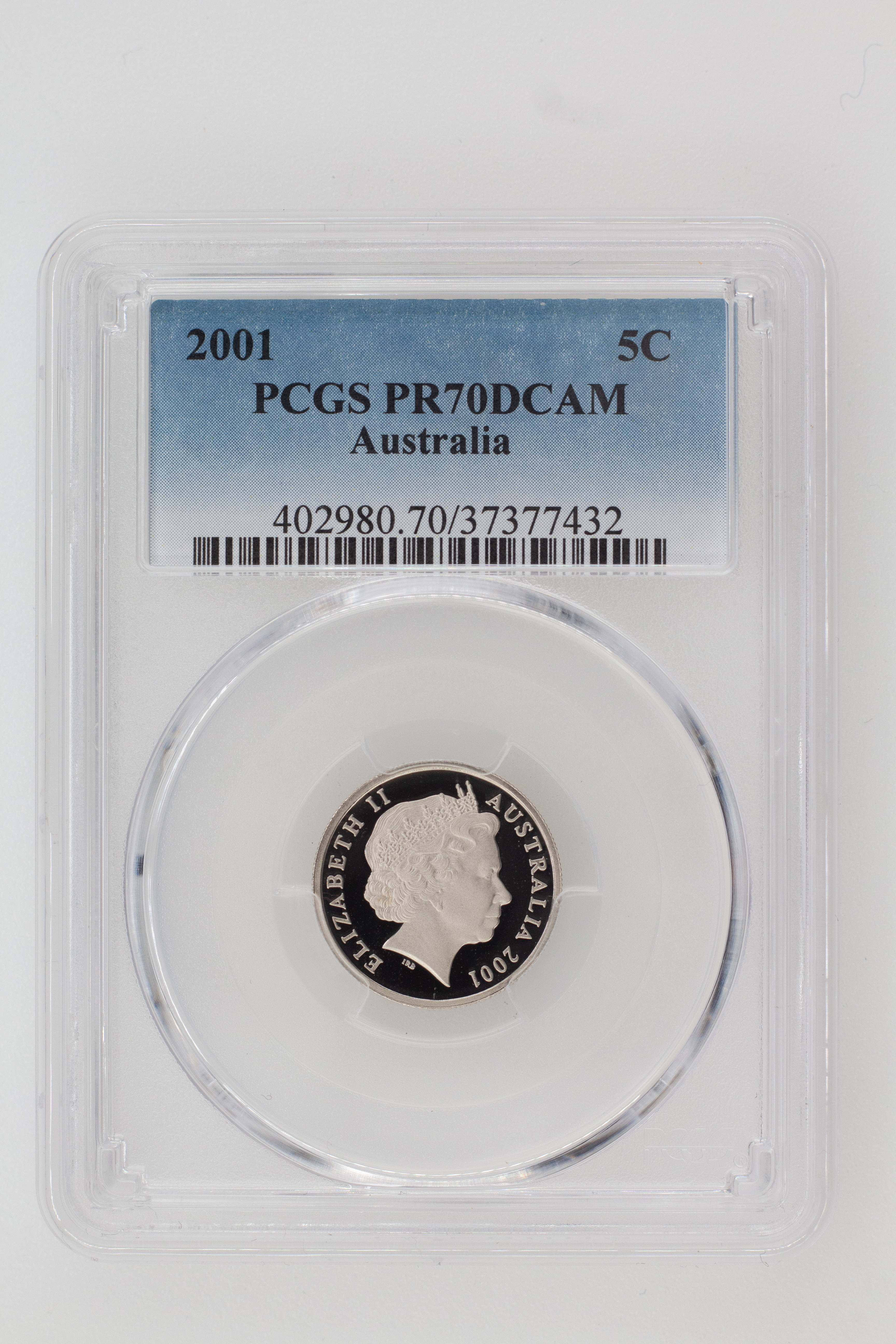 2001 Australia Five Cent, 5c PCGS - PR70DCAM POP 65/0 -432