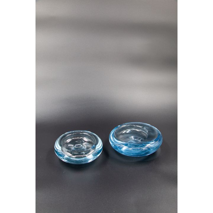 Per Lütken for Holmegaard - Two blue tinted blown glass bowls