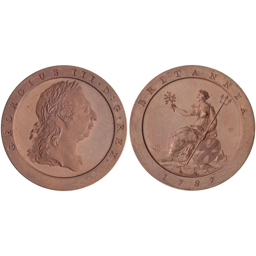 Great Britain, George III, One Penny, 1797,  aFDC